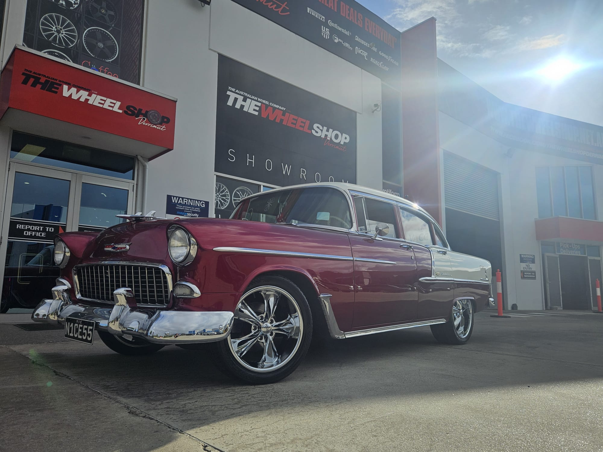 CHEVORLET BEL AIR WITH AMERICAN RACING WHEELS |  | CHEVORLET